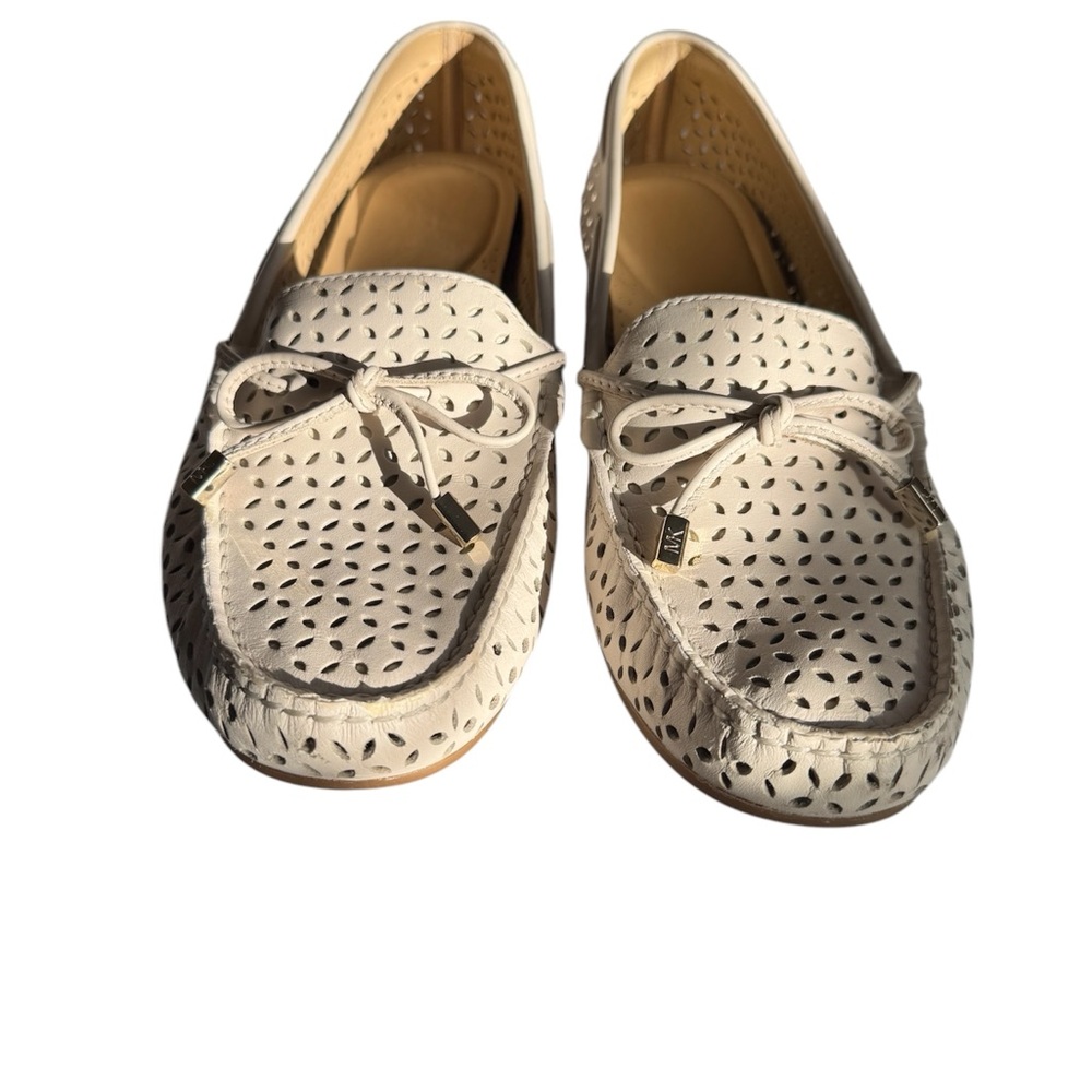 Women's White Perforated Loafers